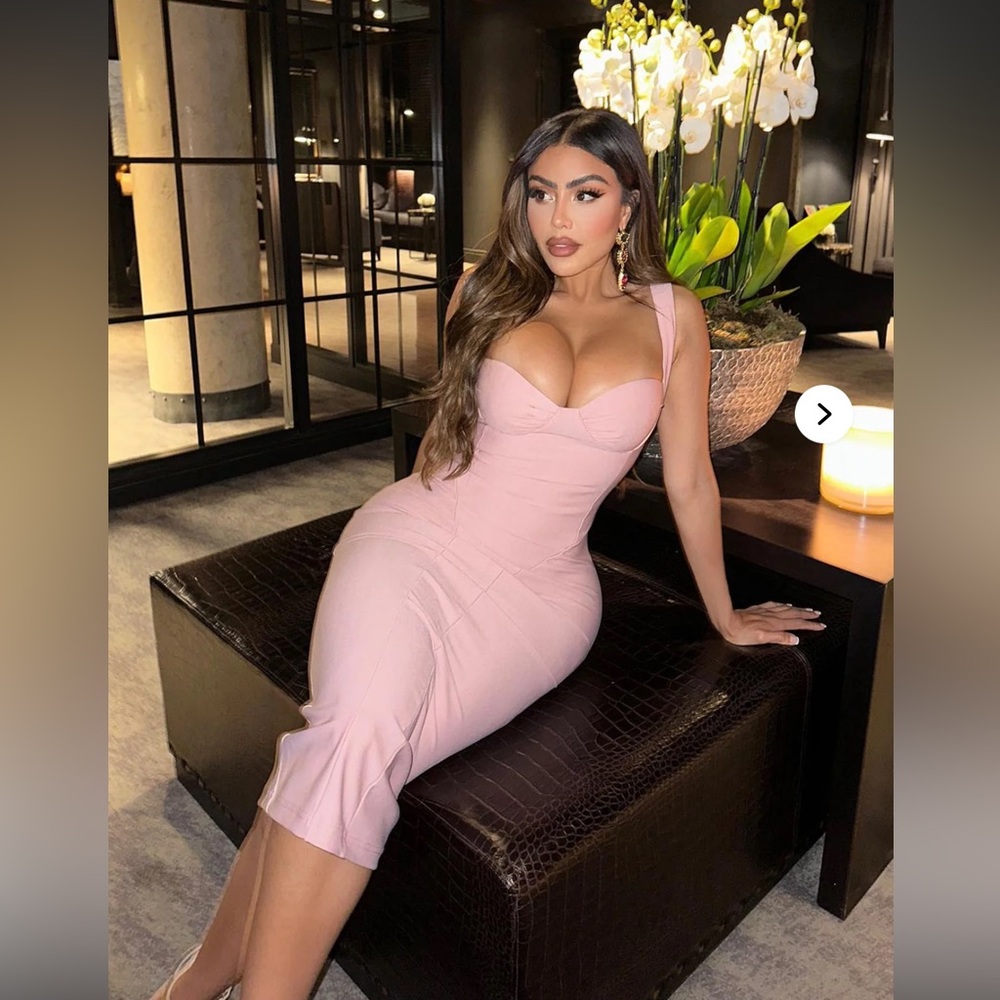 Fashion Nova Blush Pink Midi Dress
